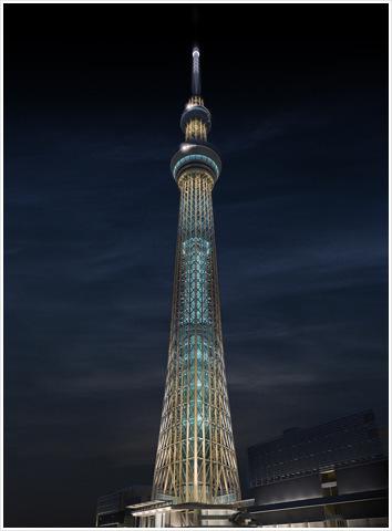 6 Lighting project 5: TOKYO SKYTREE Unlike similar kind of towers in other cities, the lighting design at Tokyo Skytree is not stressed on technology nor quantity of lights that have been used, but