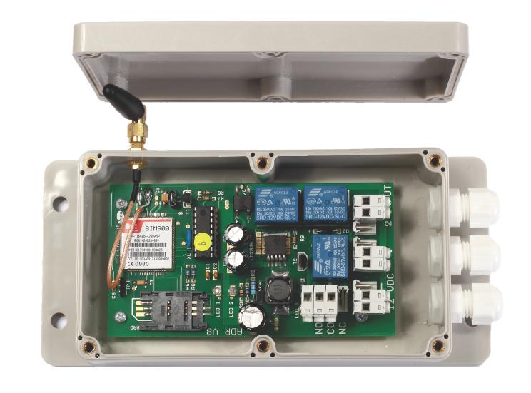 GSM AUTO DIALLER A multi purpose unit which send a text or call alert when the attached alarm/ sensor/ electronic device is triggered. 2 Inputs/1 Output Power supply 9-24vdc Ip65 rated enclosure.