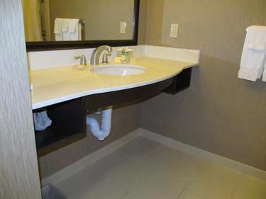 or bathing rooms, comparable vanity counter top space, in terms of size and proximity to