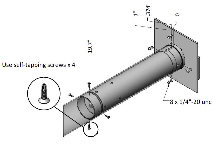 Pipe end mounting and drive flange mounting