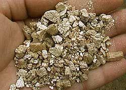 Vermiculite Mica ore produced by heating at about 745 C Plate-like expanded particles, have a very high water retention capacity and aid in the aeration and drainage Excellent cation exchange