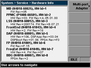 Figure 2 Typical System Configuration Screen 2 Ensure the Test Set has detected the N4011A MIMO/Multi- port Adapter by pressing System, Service, Hardware Info.