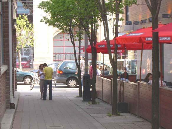 Pedestrians & the Public Realm Guideline 28: Use arcaded, colonnaded and cantilevered building bases/podiums to augment the width of the pedestrian space at grade, adjacent to the public street,