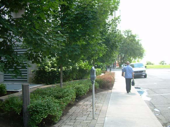 Services and Utilities Guideline 66: Locate and conceal building exhaust and other service intakes or outputs to avoid impact on public sidewalks, outdoor spaces and adjacent development.