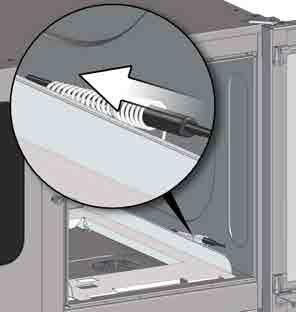 Secure the roll-in frame inside the cooking compartment by guiding the holes on the roll-in frame s foot