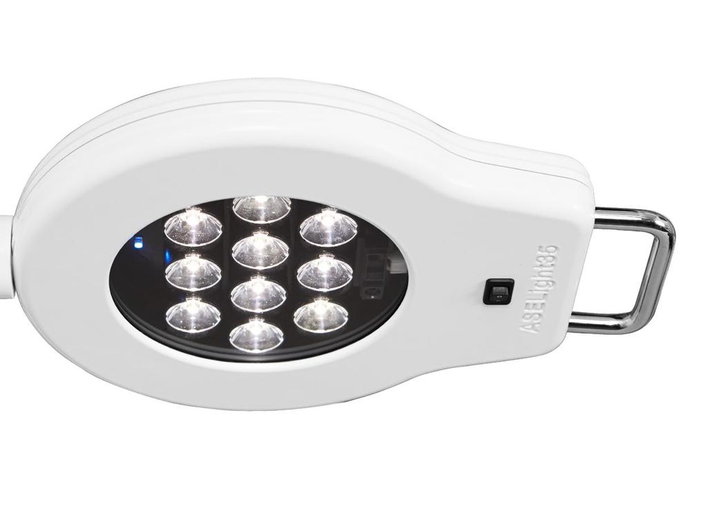 ASELight 35 Technical details of the ASELight 35 Light intensity: 35,000 lux @ 70 cm distance Light field diameter: 18 cm Colour temperature: 5,000 K (daylight quality) Energy efficiency: typ.
