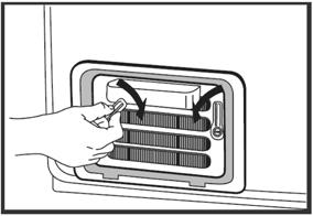 Open the heat exchanger flap and put it to one side. A B.