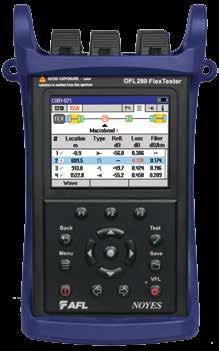 OFL280-10x FlexTester OTDR Hand-held Multifunction OTDR and Loss Test Set Features Patented in- or out-of-service OTDR testing from a single port Icon-based LinkMap display with pass/fail for easy
