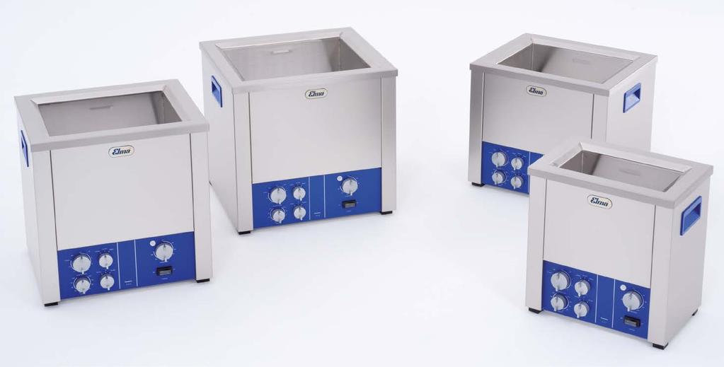 Elmasonic TI-H Ultrasonic devices for different applications Elmasonic TI-H series in 4 different sizes Elmasonic TI-H ultrasonic devices with multi-frequency can also be used in an industrial