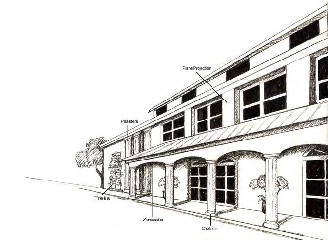 Figure 6: Building façade with incorporated architectural features 6.