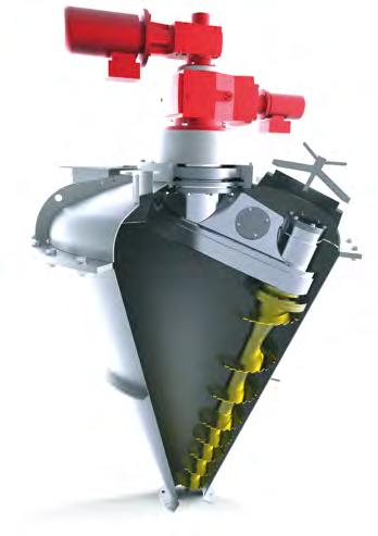 Double shaft paddle blender Continuous operation with a flow rate up to 250 tons/hour Convertible bolted