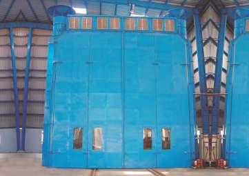 The design of the paint booth will be of vertical down draft type paint booth with disposable paint trap filters on floor.