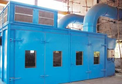 End Draft The End Draft (the direction of flow of air is towards the floor of spray booth) is suitable for conventional, air-less and electrostatic spray painting and its consists of painting