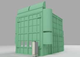 The design of the paint booth will be of End Draft type paint booth with disposable paint trap filters on floor.