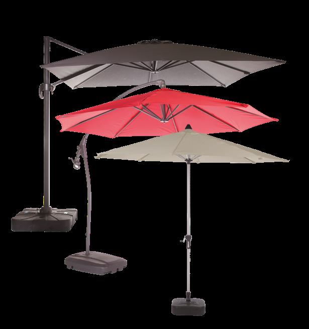 PARASOLS 1 2 1- Square Off-Center Parasol Dimension 10 x10 Base included 2- Round Off-Center Parasol 10 in diameter Base included 3- Market Parasol 10 in