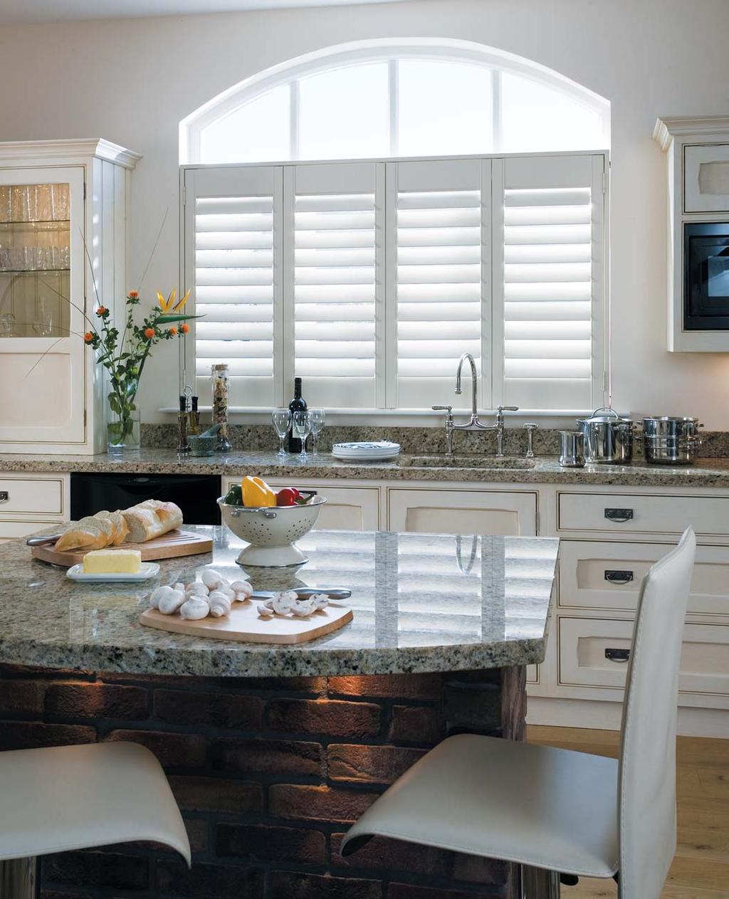 Café style shutters add a beautiful finishing touch for those areas of the home