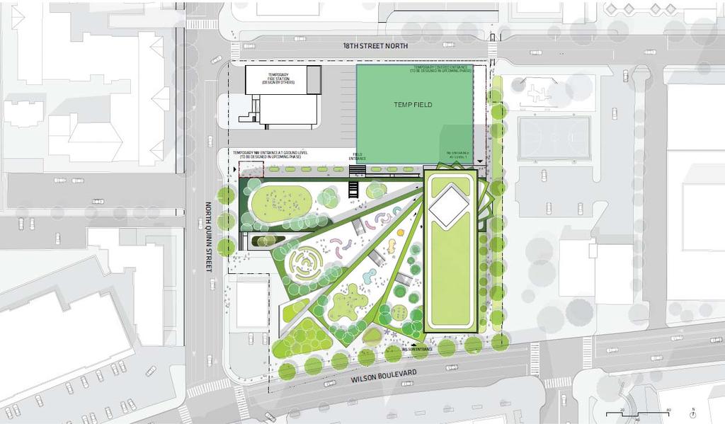 WRAP Implementation Page 39 Open Space: Adopted by the County Board in September 2016, the Rosslyn Highlands Park + Coordinated Open Spaces Plan (RHP+) depicts the general location, approximate size