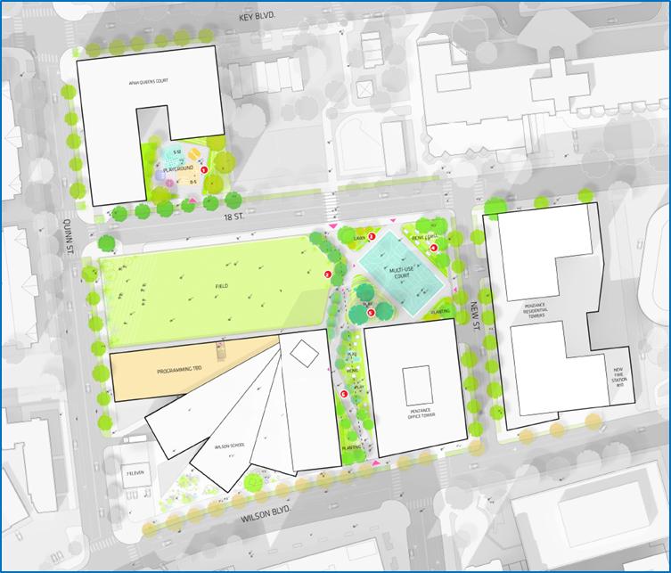 WRAP Implementation Page 42 Proposed location of the tot-lot and school age playground on the APAH Queens Court site.