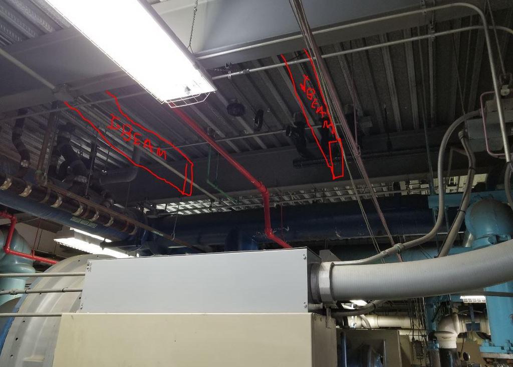 I-Beams needed above chiller; contractor provided