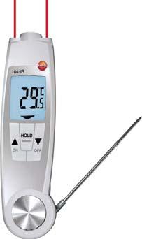 9 C) 1 C (remaining range) 1 C (remaining range) TESTO 103 FOLDING DIGITAL THERMOMETER Handy, hygienic, digital thermometer suitable for measuring food temperatures during production, storage and