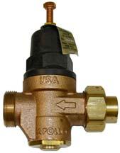PRESSURE REDUCING VALVE A bronze pressure reducing valve with built-in bypass is supplied with the unit. This valve is shipped separately for in-line installation.