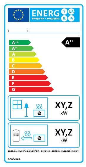 Label local space heaters Regulation 2015/1186 One label for gas, liquid and solid fuel local space heaters 50 kw A++ to G label from 1 Jan 2018