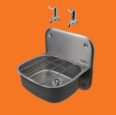 Taking buckets or food containers for rinsing and washing down and the unit is anti-vandal. The sink is fixed to the wall with 4 suitable screws for the wall application through the back of the unit.