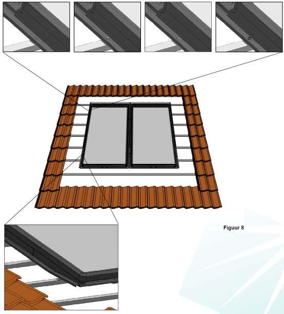 Atmos EasySolar Installation Instructions In-Roof and Flat Roof Use the aluminum side fixing strips and the black connecting strip to fix the collectors in position.