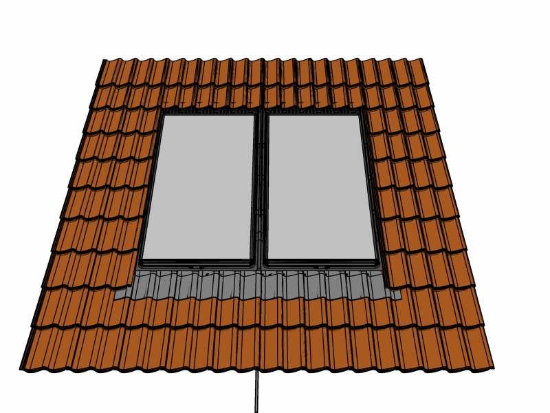 Atmos Heating Systems Replace the roof tiles at the bottom and mould and stick the Wakaflex onto these tiles.