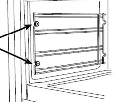 WARNING: This procedure can be carried out with the door fitted on the appliance but pay attention that when the glass is pulled upwards, the force of the hinges can close the door roughly.