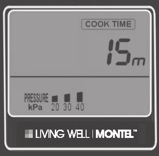 When a cooking process is selected such as COOK, the small red indicator light in the COOK panel will blink for 8 seconds, then the LED