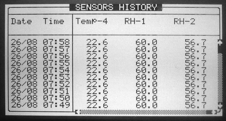 Figure 27: Sensors History screenshot part 1 Figure 28: