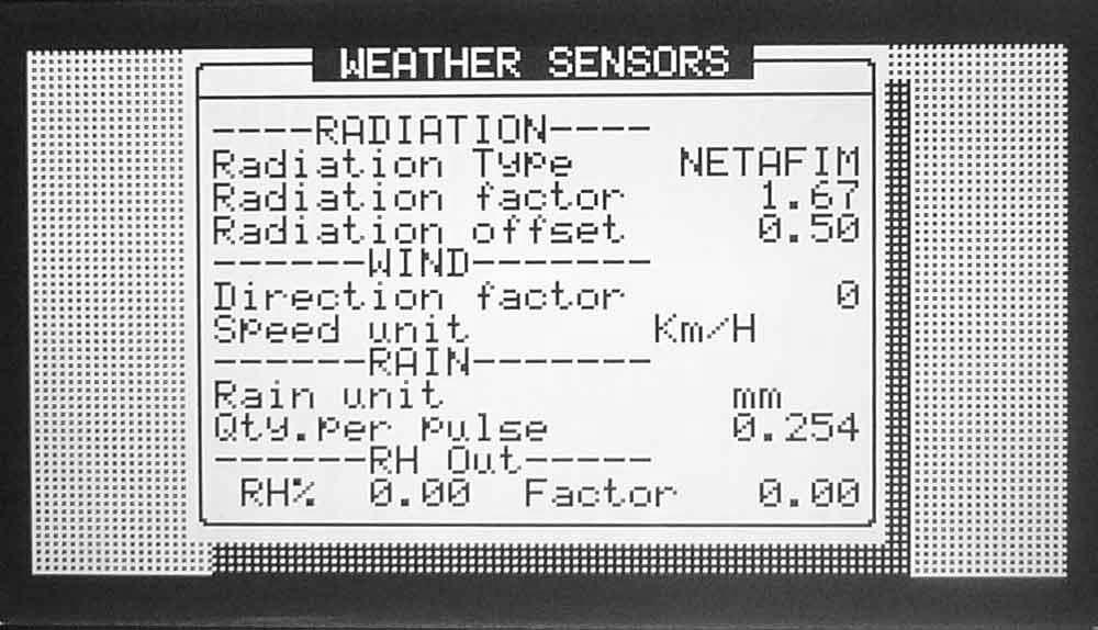 4.2.4 Weather Sensors This selection allows the user to calibrate the weather sensor (see Figures 40-41).