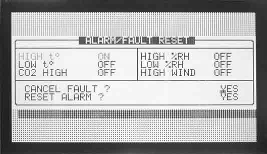 The following options are displayed (see Figure 48): Figure 48: Alarm menu screenshot 5.