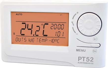 ROOM THERMOSTAT with OpenTherm+ communication PT52 LARGE BACKLIT DISPLAY with intuitive navigation in English 9 WEEKLY PROGRAMS FOR CENTRAL HEATING (C.H.) 6 temperature changes per day 1 WEEKLY PROGRAM FOR HOT SERVICE WATER (D.