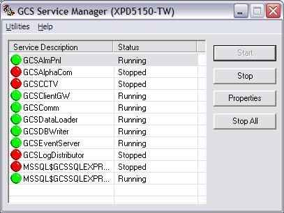 ADMINISTRATIVE FEATURES Using the Service Manager to Start Services (Windows XP) The GCS Service Manager is a utility that provides a way to interface exclusively with Galaxy services.