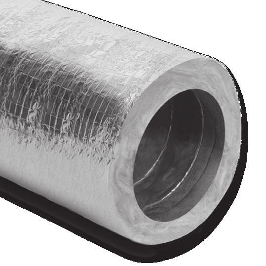 corrosion resistant steel wire helix and supports fiberglass insulation.