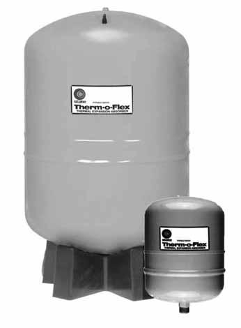 STATETANK-Storage Tanks & Expansion Tanks Page T-36 - RW List Prices Therm-O-Flex Expansion Tanks 5 Yr Warranty Many local codes now require a closed system which can cause damage if there isn t a