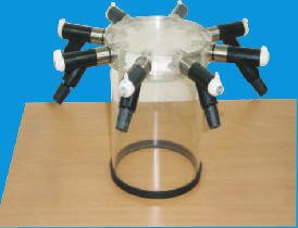 small volume of liquids in flasks. It is provided with quick seal valves for holding flasks up to 1 litre capacity.