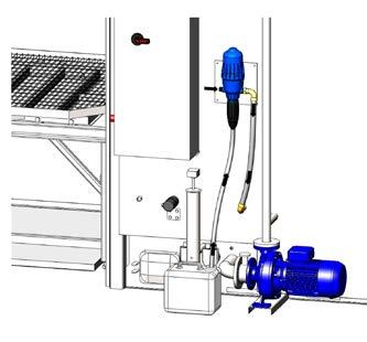The oil skimmer extends the service life of the cleaning liquid and ensures a good