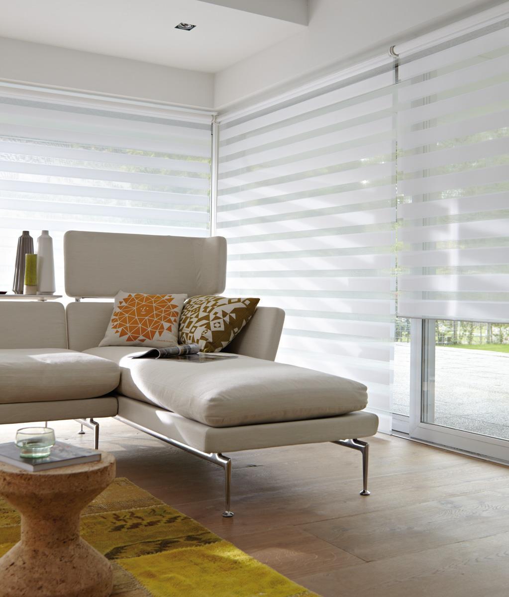 Luxaflex Twist Blinds Luxaflex Twist Blinds are an innovative new window blind that features two layers of translucent and opaque horizontal striped fabric.