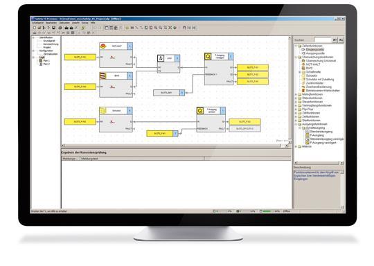 Evaluation Parameterization, Configuration, Visualization Safety ES Software Allows for comprehensive documentation thanks to graphical Drag&Drop code interface Easy-to-use configuration tools