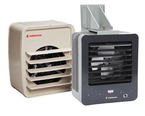 Chromalox industrial unit heaters are UL and CSA listed, and meet NEC and OSHA requirements. Various built-in control options are available. 2.
