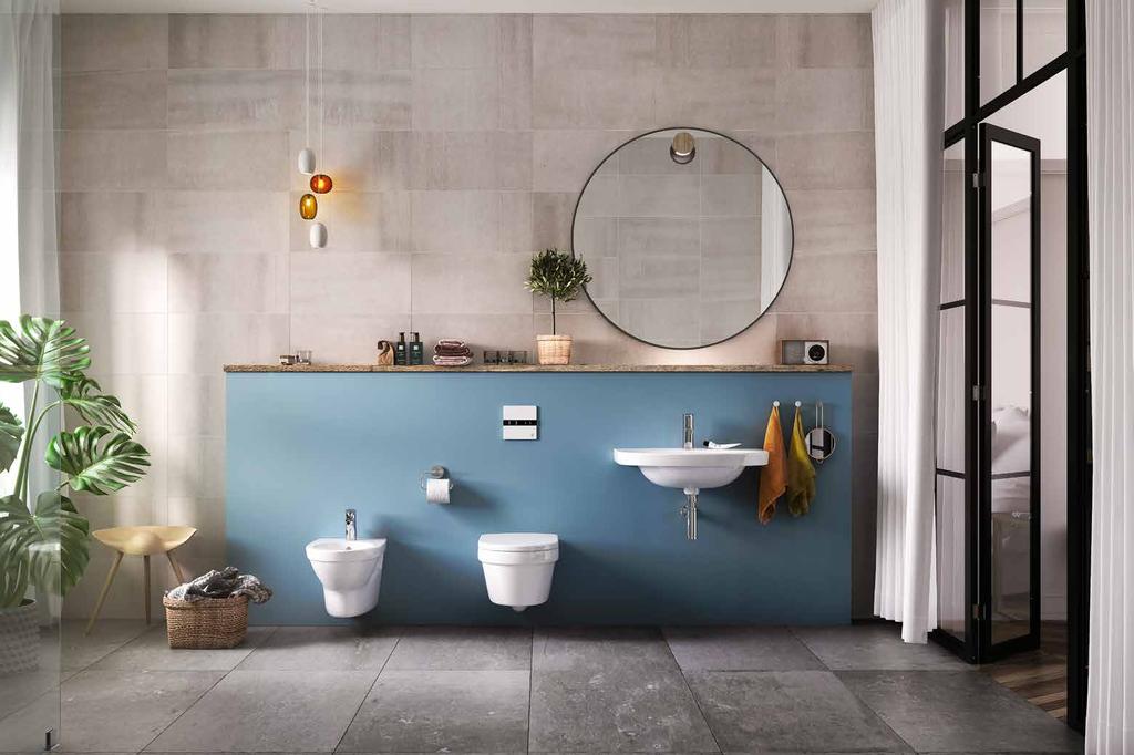 AFTER NEW BATHROOM NEAT, COMFORTABLE, PRACTICAL AND HYGIENIC 6 Wall-mounted bathroom products provide a range of benefits: They allow you to take full advantage of the bathroom space, and even make