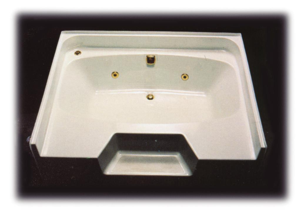 Left or right hand drain. 54" x 28" x 17-3/4". (Note: these models do not have predrilled overfl ow hole.