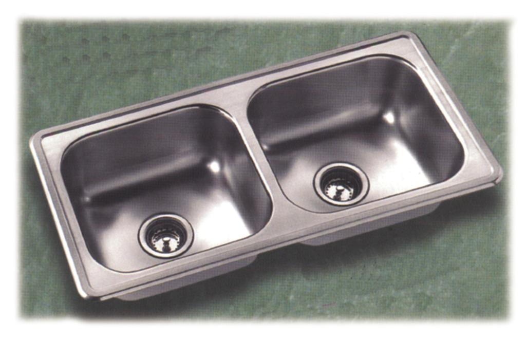Kitchen Sink W/Ledge Kitchen Sink - No Ledge Nickel-bearing stainless steel bowls are buffed and complemented by a satin-buffed top