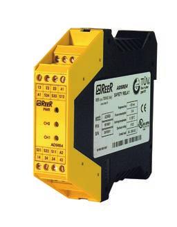 PL e SAFETY INTERFACES AD SRE4 AD SRE4C PL e SAFETY INTERFACES FOR EMERGENCY STOP BUTTONS AND SAFETY SWITCHES Safety relays for monitoring emergency stop buttons, safety switches.