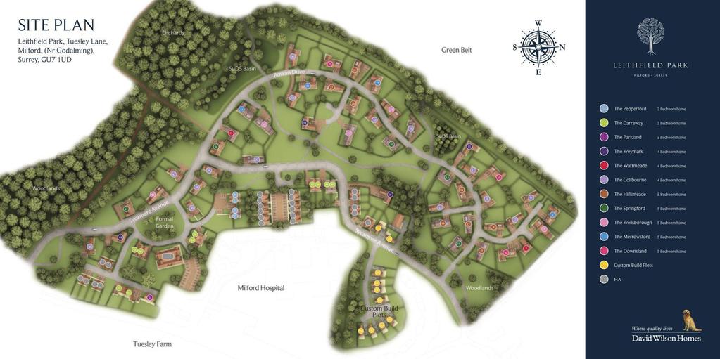 Leithfield Park, Milford, Surrey David Wilson Homes, 10 Custom Build plots on 108 home site