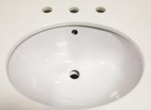 Make sure the sink is centered with the faucet hole and is evenly spaced between the bolt holes. 3.