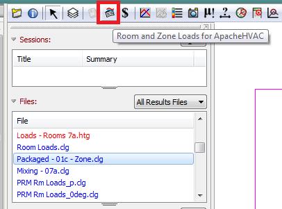 Figure 4-3: Generate loads and sizing reports dialog access within VistaPro Figure 4-4: Generate loads and sizing reports dialog within the